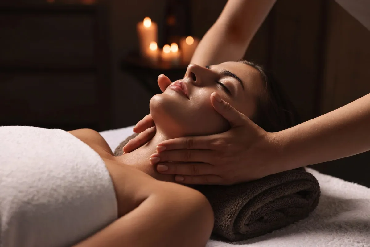 A guest relaxing during a massage at May Breeze Spa in Livonia
